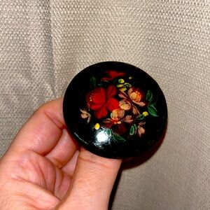 Russian brooch signed hand painted